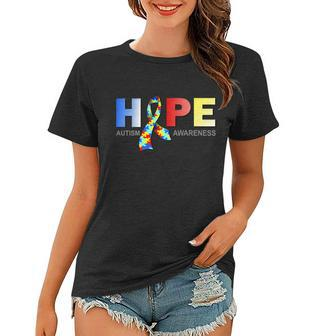 Hope For Autism Awareness Tribute Tshirt Women T-shirt - Monsterry