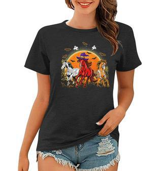 Horse Mummy Witch Pumpkin Halloween Horror For Horse Lovers Women T-shirt - Seseable