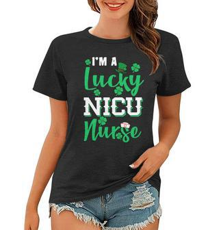 Im A Lucky Nicu Nurse St Patricks Day Graphic Design Printed Casual Daily Basic Women T-shirt
