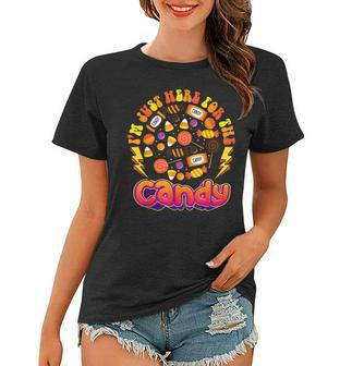 Im Just Here For The Candy Halloween Cute Lollipop Sweets Women T-shirt - Thegiftio UK