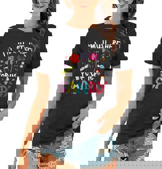 Im Just Here For The Candy Halloween Cute Lollipop Sweets Women T-shirt - Thegiftio