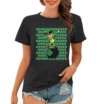Irish Dabbing Leprechaun Shamrocks Funny Dab St Patricks Day T-Shirt Women T-shirt