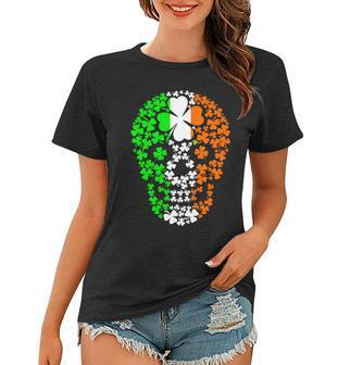 Irish Skull Ireland Clover Women T-shirt - Thegiftio UK
