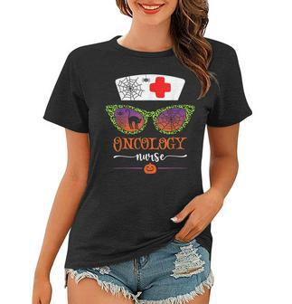 Jack O Lantern Leopard Pumpkin Nurse Halloween Sunglasses V2 Women T-shirt - Seseable