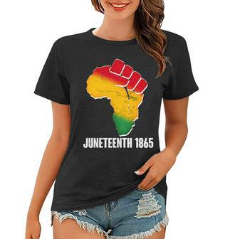Juneteenth 1865 Africa Map Fist Tshirt Women T-shirt - Monsterry