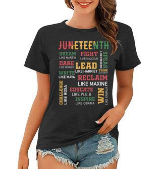 Juneteenth Dream Like Leaders Blank Lined Notebook Journal To Celebrate June 19Th And 4Th Of July Perfect For Melanin Men Women And Kids Women T-shirt - Thegiftio UK