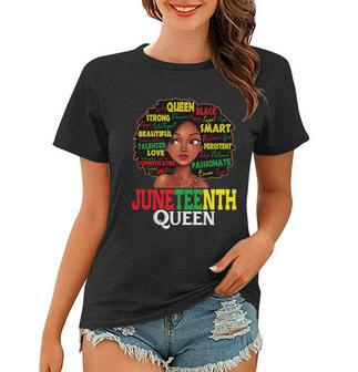 Juneteenth Melanin Black Queen Natural Hair Afro Word Art Gift Women T-shirt - Thegiftio UK