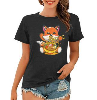 Kawaii Fox Ramen Cute Japanese Manga Anime Gift Fox Lovers Women T-shirt - Thegiftio UK