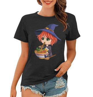 Kawaii Japanese Anime Witch Halloween Ramen Food Lovers Women T-shirt - Seseable