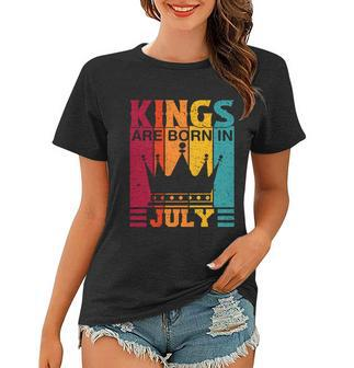 Kings Are Born In July Birthday Fun Birthday Graphic Design Printed Casual Daily Basic Women T-shirt - Thegiftio UK