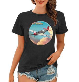 Larry Grossman - P-51 Mustang Plane Tshirt Women T-shirt - Monsterry