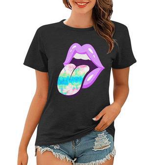 Lavender Lips Women T-shirt - Monsterry