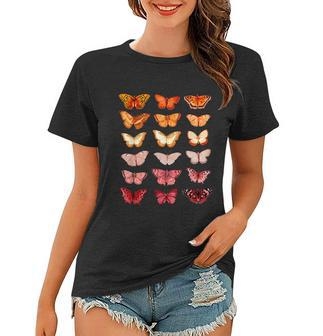 Lesbian Flag Color Butterfly Subtle Sapphic Pride Aesthetic Women T-shirt - Monsterry DE