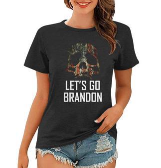 Lets Go Brandon American Grunge Skull Tshirt Women T-shirt - Monsterry UK