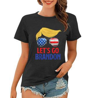 Lets Go Brandon Lets Go Brandon Trump America Flag Women T-shirt - Thegiftio UK