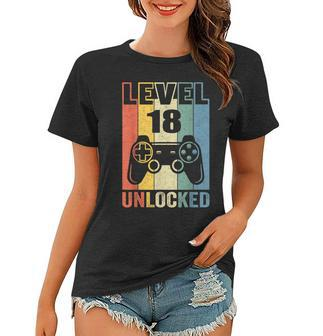 Level 18 Unlocked 18Th Video Gamer Birthday Boy Gift V2 Women T-shirt - Seseable