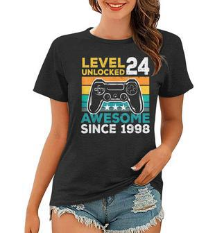 Level 24 Unlocked Awesome 1998 24Th Birthday Man Video Game V2 Women T-shirt - Seseable