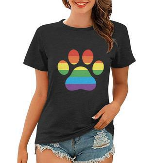Lgbt Rainbow Pride Furry Dog Paw Pride Month Women T-shirt - Monsterry AU