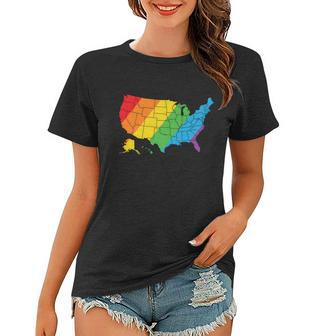 Lgbt United States Map Pride Month Women T-shirt - Monsterry UK