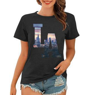 Los Angeles La Skyline Vintage California La Women T-shirt - Thegiftio UK