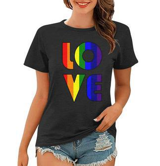 Love Gay Pride Logo Rainbow Tshirt Women T-shirt - Monsterry