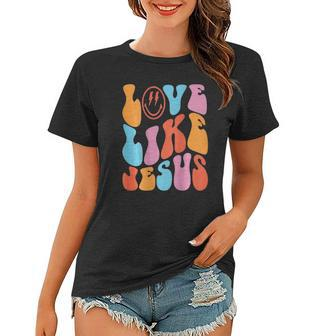 Love Like Jesus Smiley Face Aesthetic Trendy Clothing Women T-shirt - Thegiftio UK