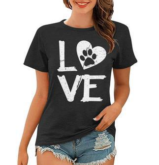 Love Paw In Heart Tshirt Women T-shirt - Monsterry CA