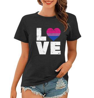 Love Vintage Heart Lgbt Bisexual Colors Gay Flag Pride Gift Women T-shirt - Monsterry UK