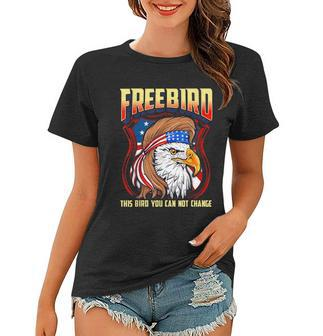 Lyriclyfe Free Bird Usa Eagle Graphic Design Printed Casual Daily Basic Women T-shirt - Thegiftio UK