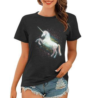 Magical Space Unicorn Graphic Design Printed Casual Daily Basic Women T-shirt