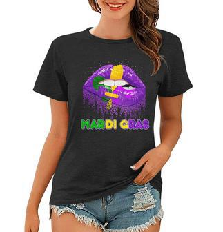 Mardi Gras Sparkle Lips Women T-shirt - Monsterry UK