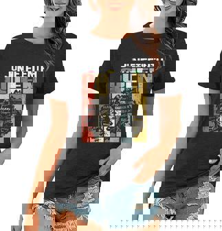 Melanin Black Women Natural Hair Afro Juneteenth Flag Cool Gift Women T-shirt - Thegiftio