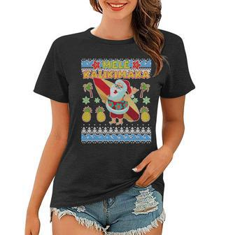 Mele Kalikimaka Santa Ugly Christmas Hawaiian Women T-shirt - Monsterry UK