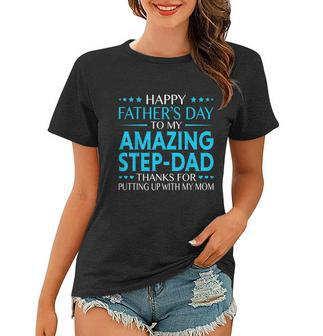 Mens Happy Fathers Day For Amazing Step Dad Funny Fathers Gift Graphic Design Printed Casual Daily Basic Women T-shirt - Thegiftio UK