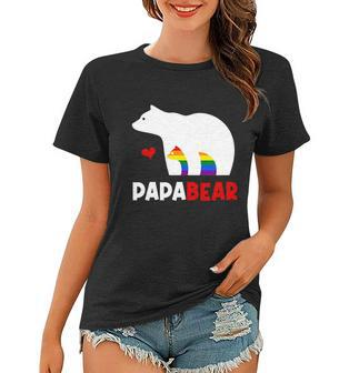 Mens Papa Bear Proud Dad Rainbow Flag Lgbt Pride Father Day Cool Gift Women T-shirt - Thegiftio UK
