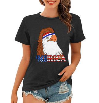 Merica Bald Eagle Retro Usa Flag Tshirt Women T-shirt - Monsterry DE