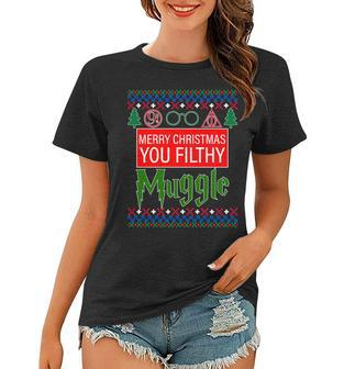 Merry Christmas Ya Filthy Muggle Ugly Sweater Women T-shirt - Monsterry DE