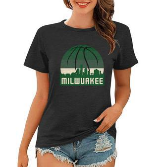 Milwaukee Basketball City Skyline Women T-shirt - Monsterry