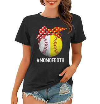Mom Of Both Softball & Baseball Headband Mothers Day Mama Women T-shirt - Thegiftio UK