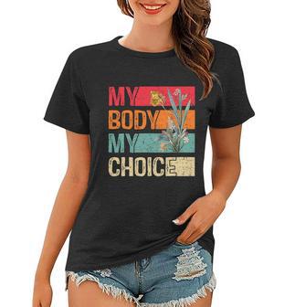 My Body Choice Mind Your Own Uterus Shirt Floral My Uterus Retro Women T-shirt - Monsterry AU