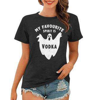 My Favorite Spirit Is Vodka Funny Halloween Vodka Drinker Women T-shirt - Thegiftio UK