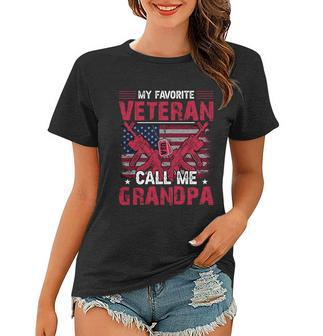 My Favorite Veteran Call Me Grandpa Graphic Design Printed Casual Daily Basic Women T-shirt - Thegiftio UK
