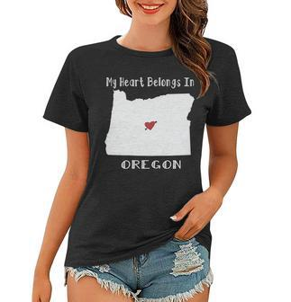 My Heart Belongs In Oregon Tshirt Women T-shirt - Monsterry CA