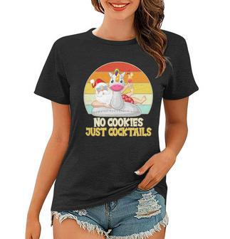 No Cookies Just Cocktails Summer Vacation Santa Claus Women T-shirt - Monsterry AU