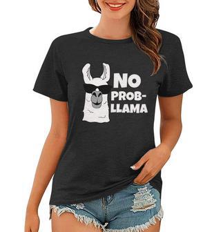 No Probllama Llama Problem Funny Women T-shirt - Monsterry CA