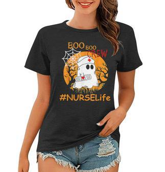 Nurse Life Boo Boo Crew Nurse Ghost Halloween October Women T-shirt - Seseable