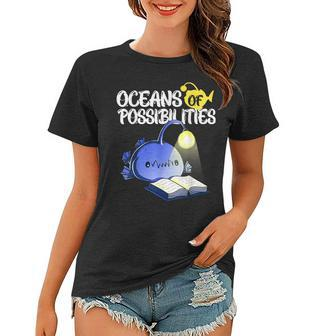 Oceans Of Possibilities Summer Reading Anglerfish Women T-shirt - Thegiftio UK