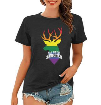 Oh Deer Im Queer Lgbt Gay Pride Lesbian Bisexual Ally Quote Women T-shirt - Monsterry CA