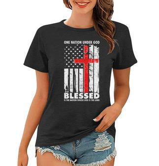 One Nation Under God Blessed Tshirt Women T-shirt - Monsterry