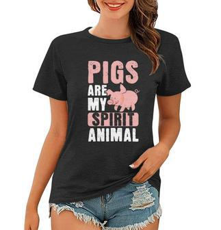 Pigs Are My Spirit Animal Pig Farmer Funny Pig Lover Gift Graphic Design Printed Casual Daily Basic Women T-shirt - Thegiftio UK